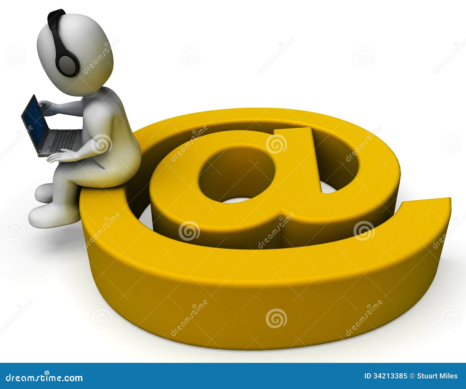 Signe Et Ordinateur Portable D'email Montrant La Correspondance D'email