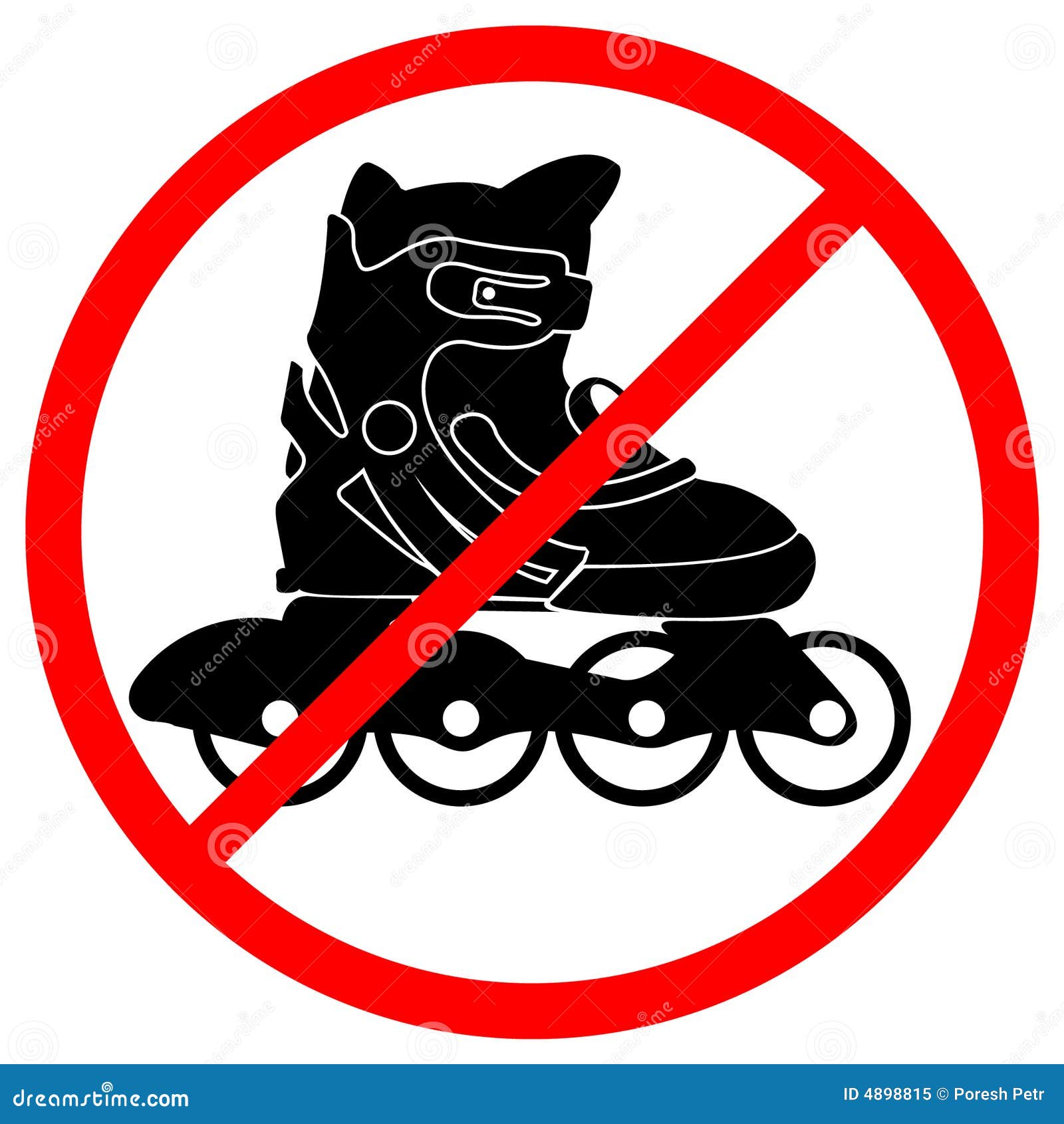 Signe Interdit Par Rollerskate Illustration de Vecteur Illustration