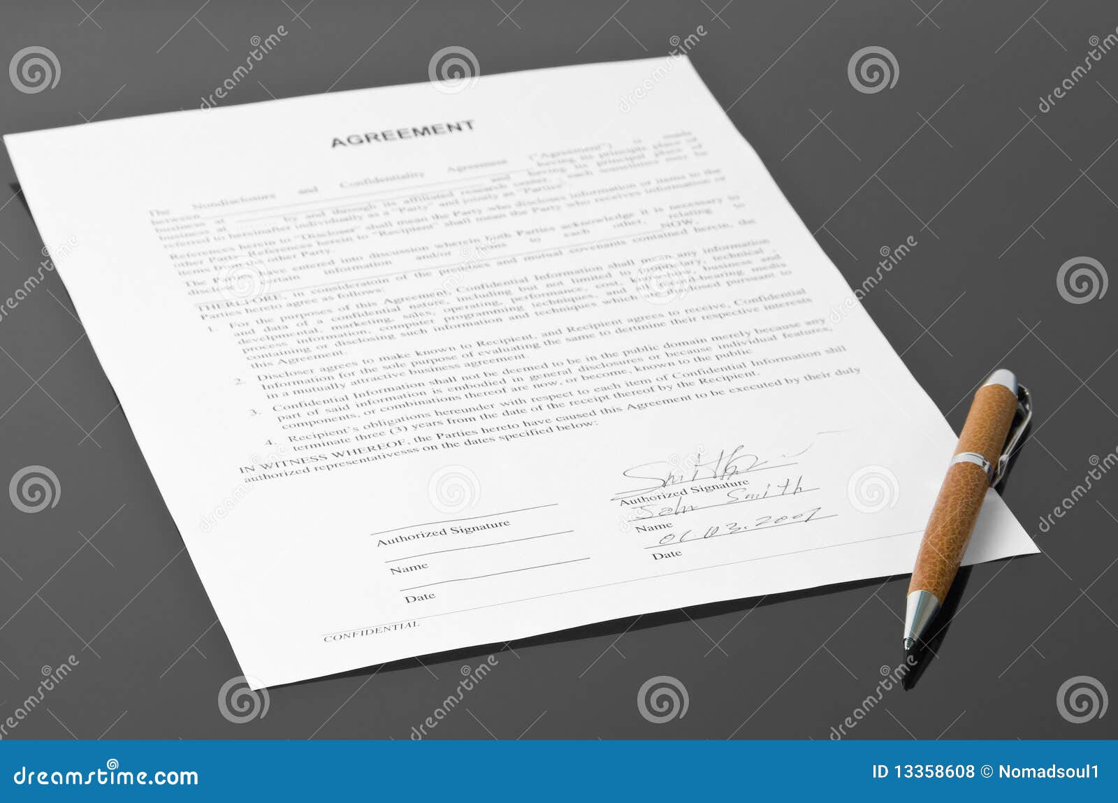 signed agreement