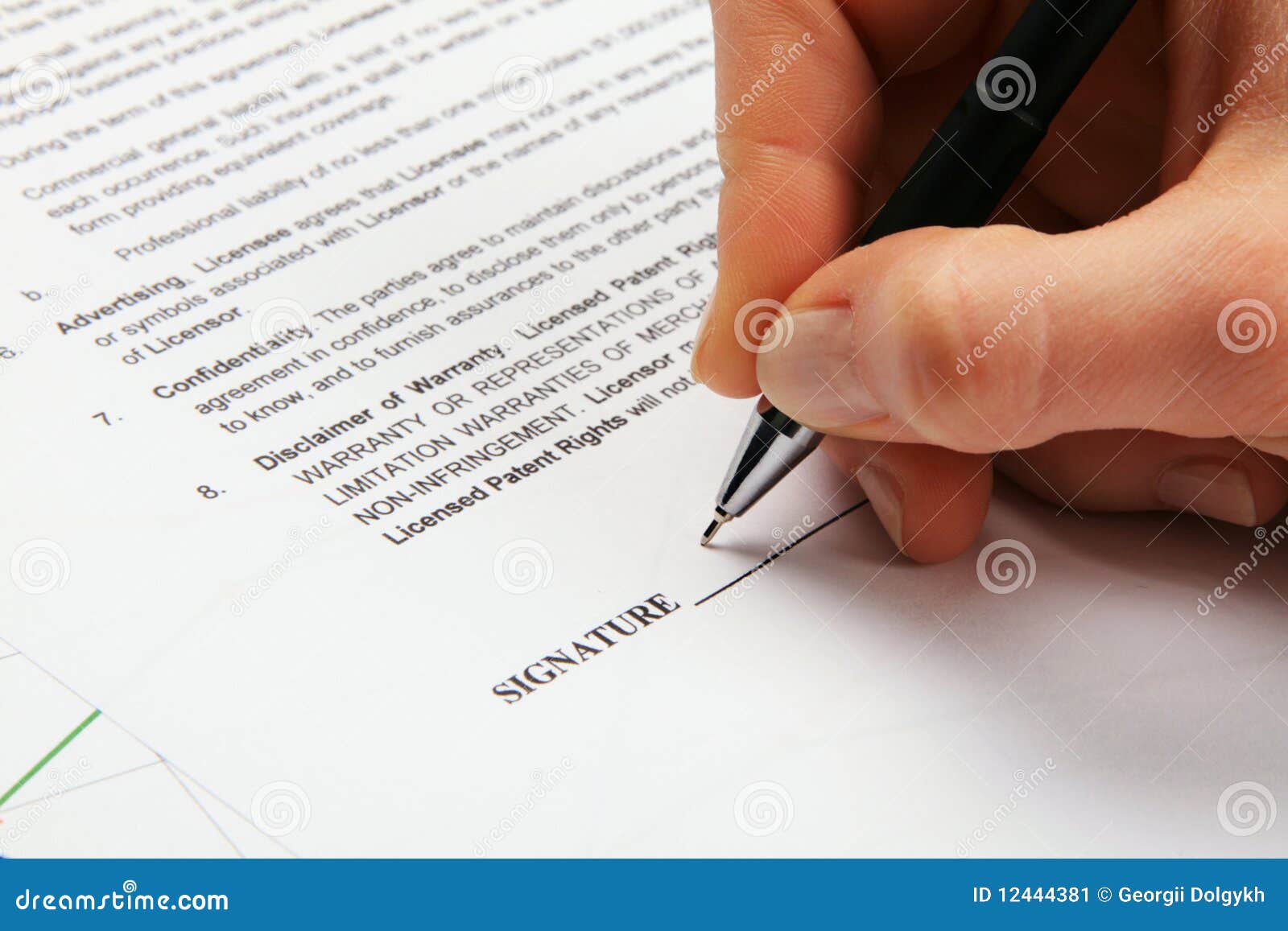 signing a generic license agreement