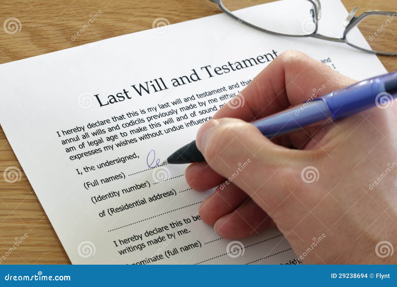 signing last will and testament