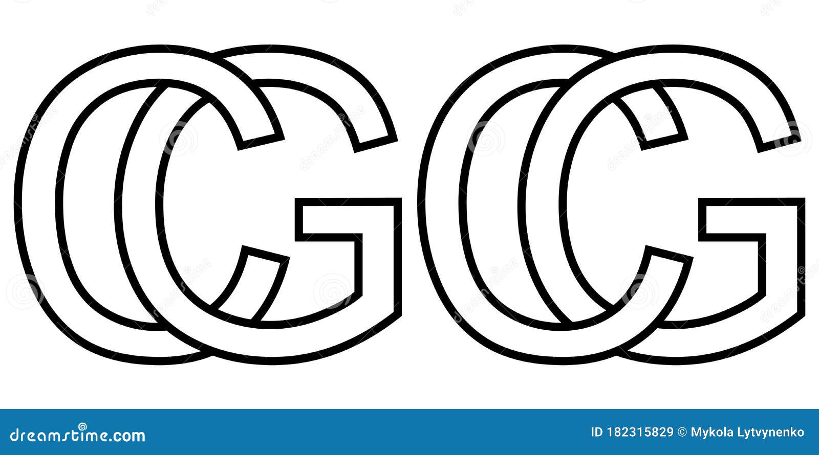 Signo De Logotipo Gc Icono Cg Signo Dos Letras Entrelazadas G C Logotipo Vectorial Gc Cg Primeras Letras Mayusculas Patron Alfabet Ilustracion Del Vector Ilustracion De Estilo Modelo