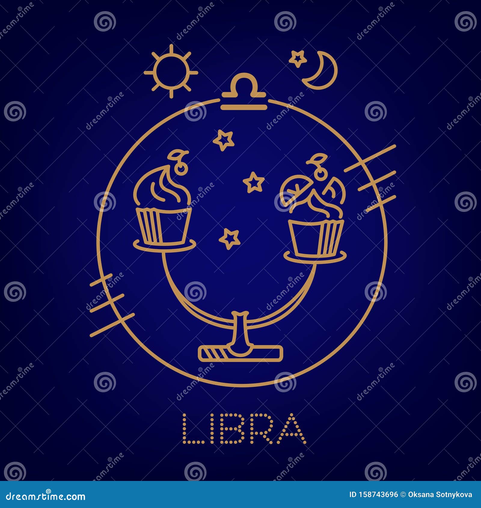 Libra escalas Zodiac plantilla