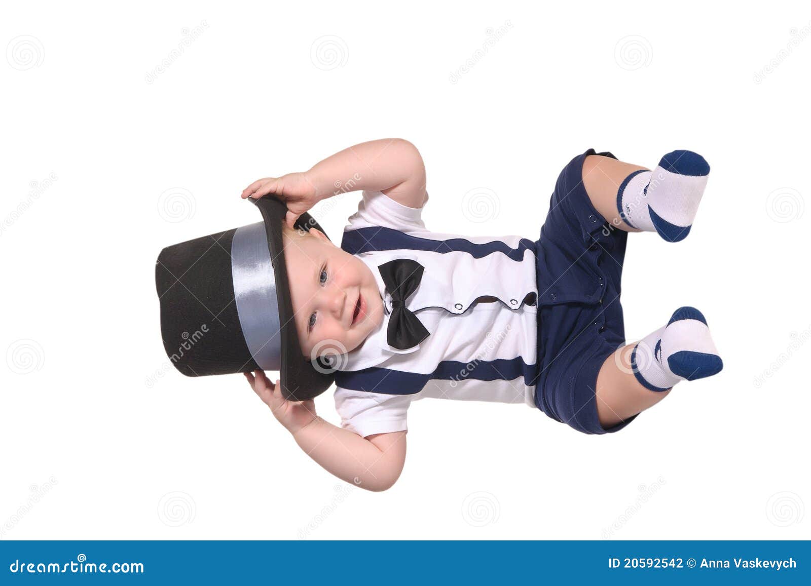 Signore Del Neonato Che Mette Sul Cappello Del Cilindro Fotografia Stock -  Immagine di adattato, divertimento: 20592542