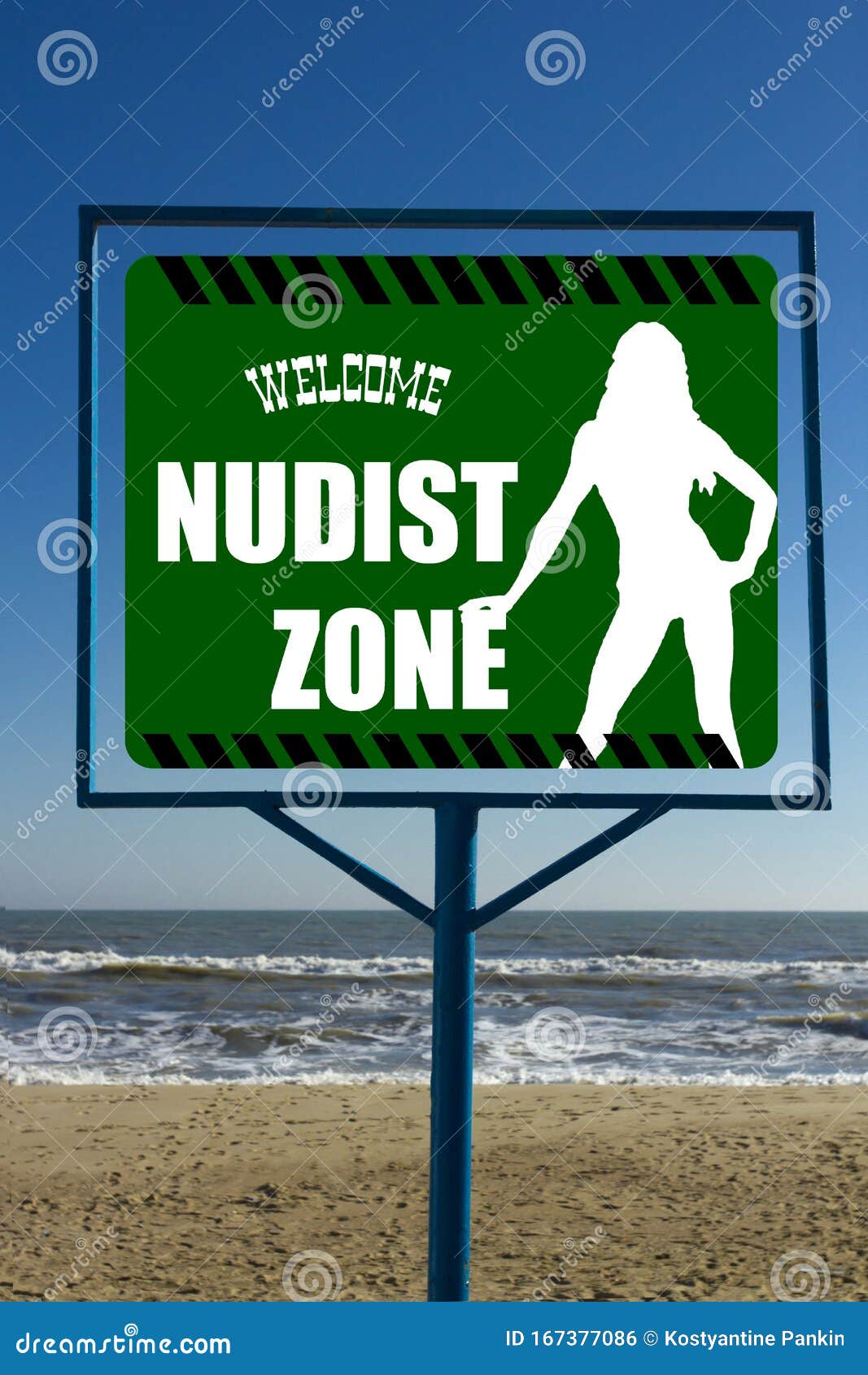 Welcome Nudist Zone Stock Photo Image Of Prohibiting