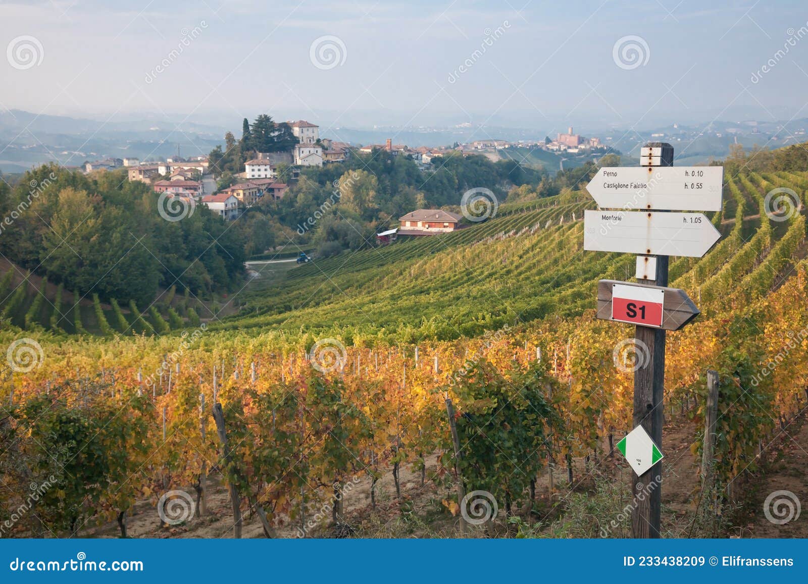 signposts, le langhe, italy