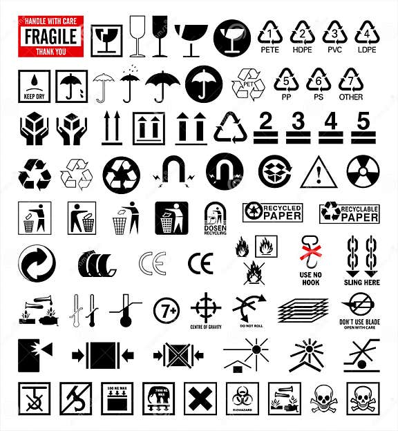 Signs Collection 6 - Packing and Shipping Symbols Stock Vector ...