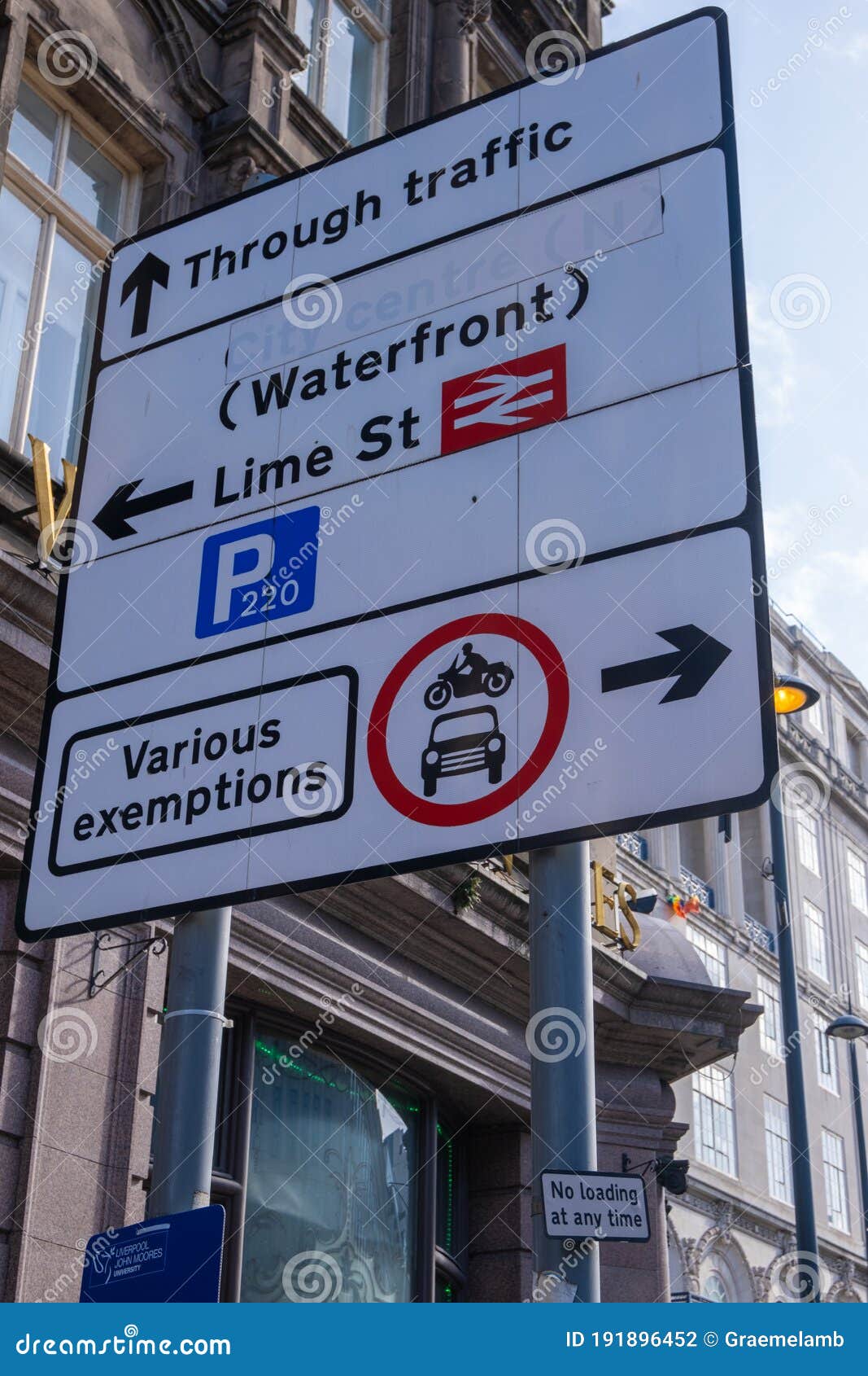 Signs Indicating Traffic Directions Liverpool March 2020 Editorial