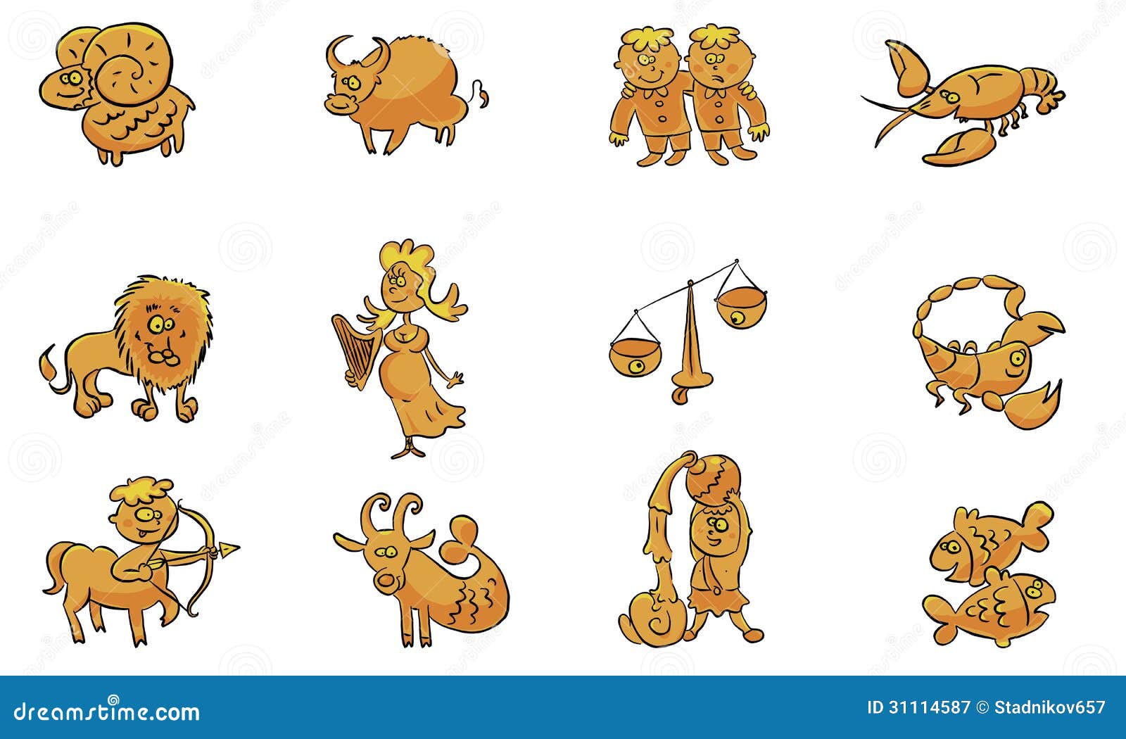 Signs of the zodiac stock illustration. Illustration of 