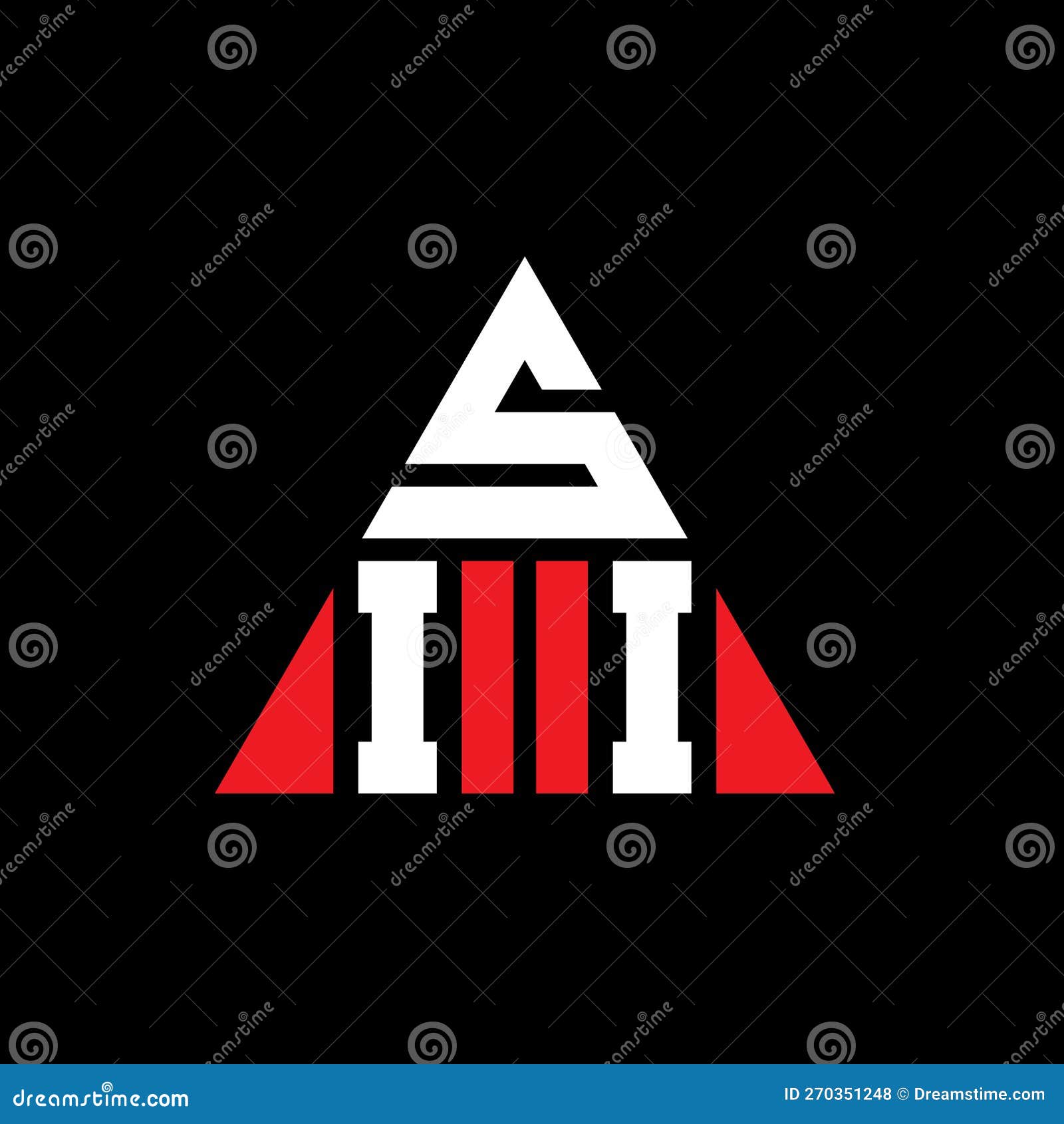sii triangle letter logo  with triangle . sii triangle logo  monogram. sii triangle  logo template with red