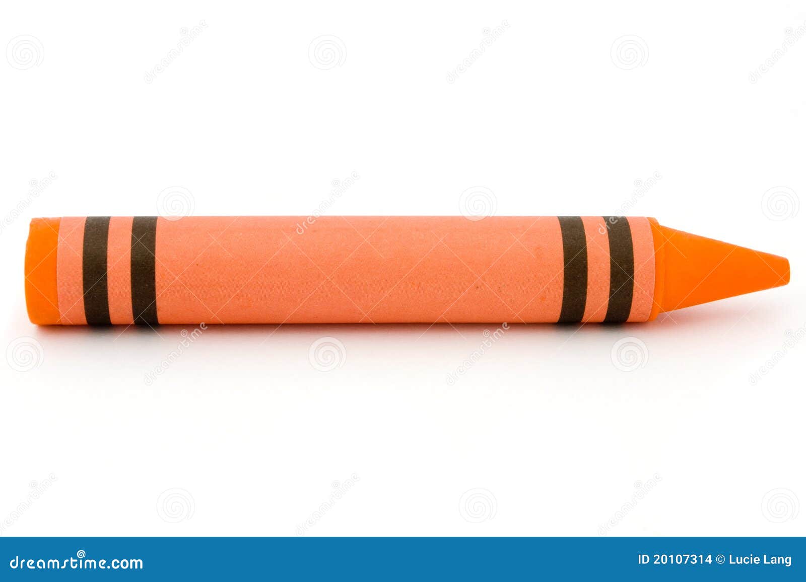 siingle orange crayon  on white
