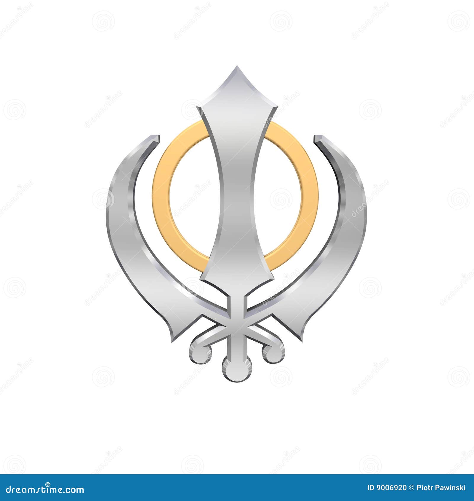 Sikh Symbol Isolated on White Stock Illustration Illustration of gold