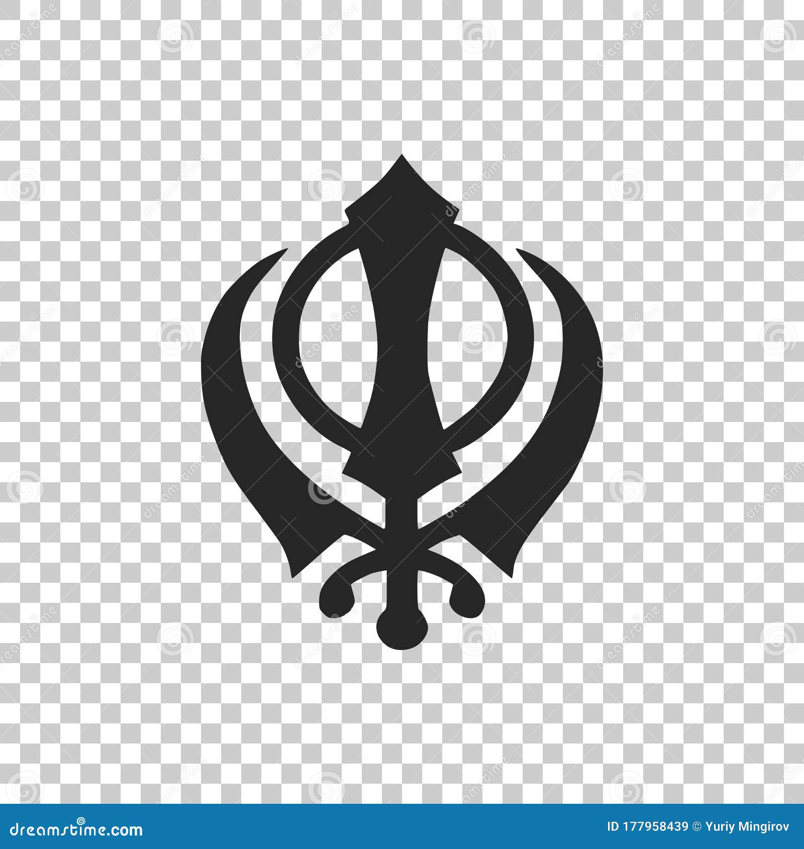 sikhism religion khanda  icon  on transparent background. khanda sikh 