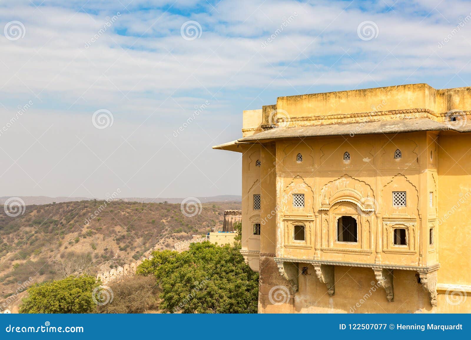 Sikt från det Nahargarh fortet, Jaipur, Rajasthan, Indien, Asien
