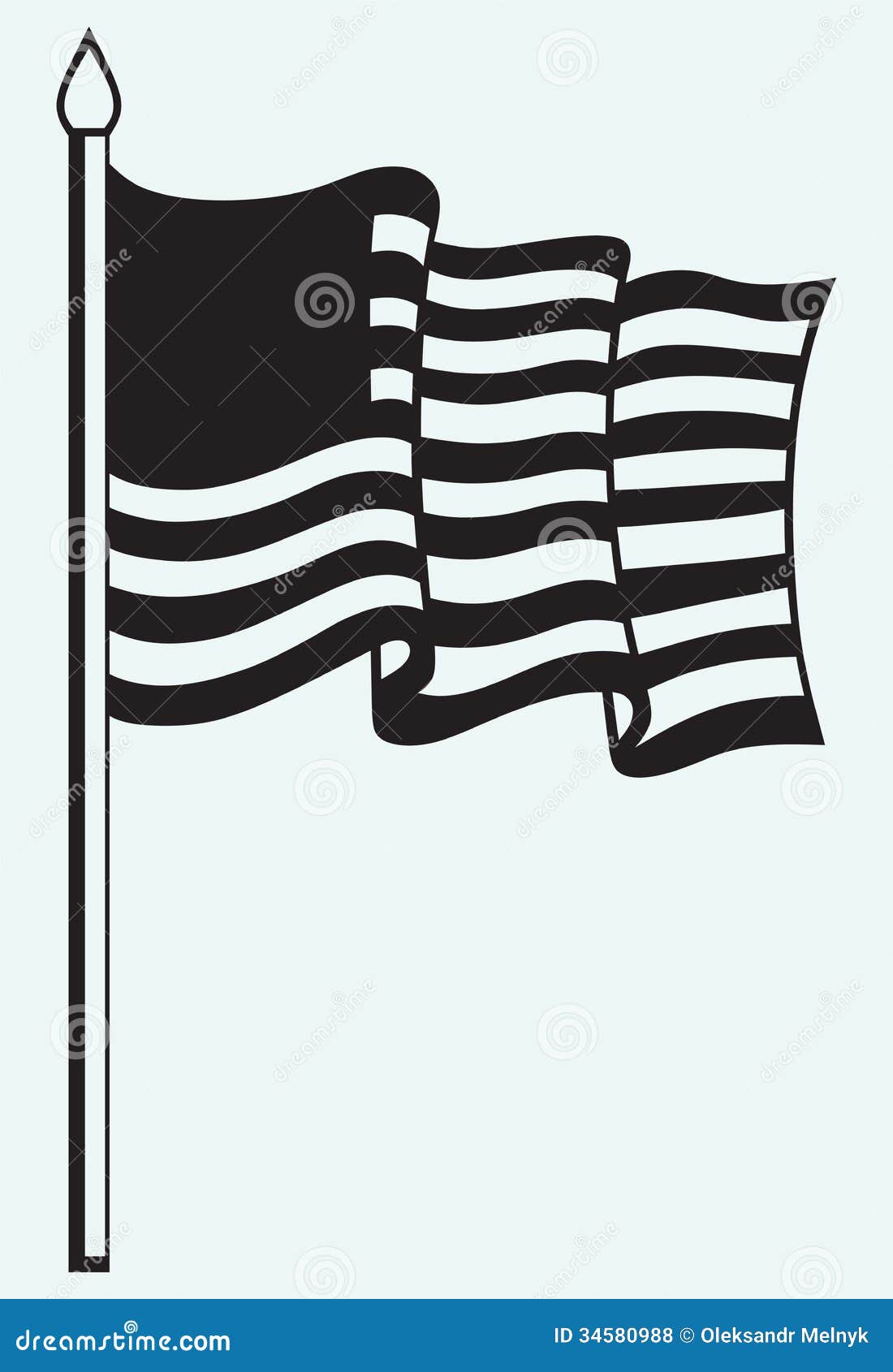 Download Silhouette Of An American Flag Stock Vector - Illustration ...
