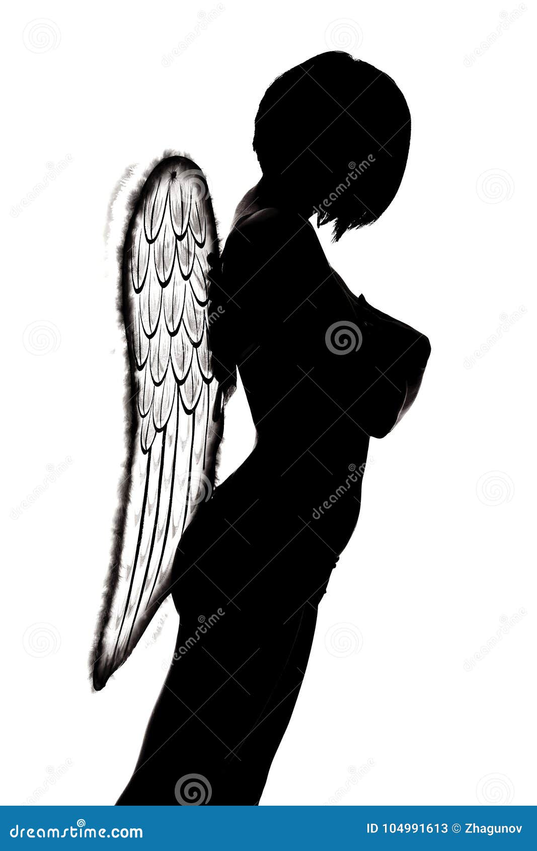 Angel Floral Rideaux Angel Girl Silhouette 