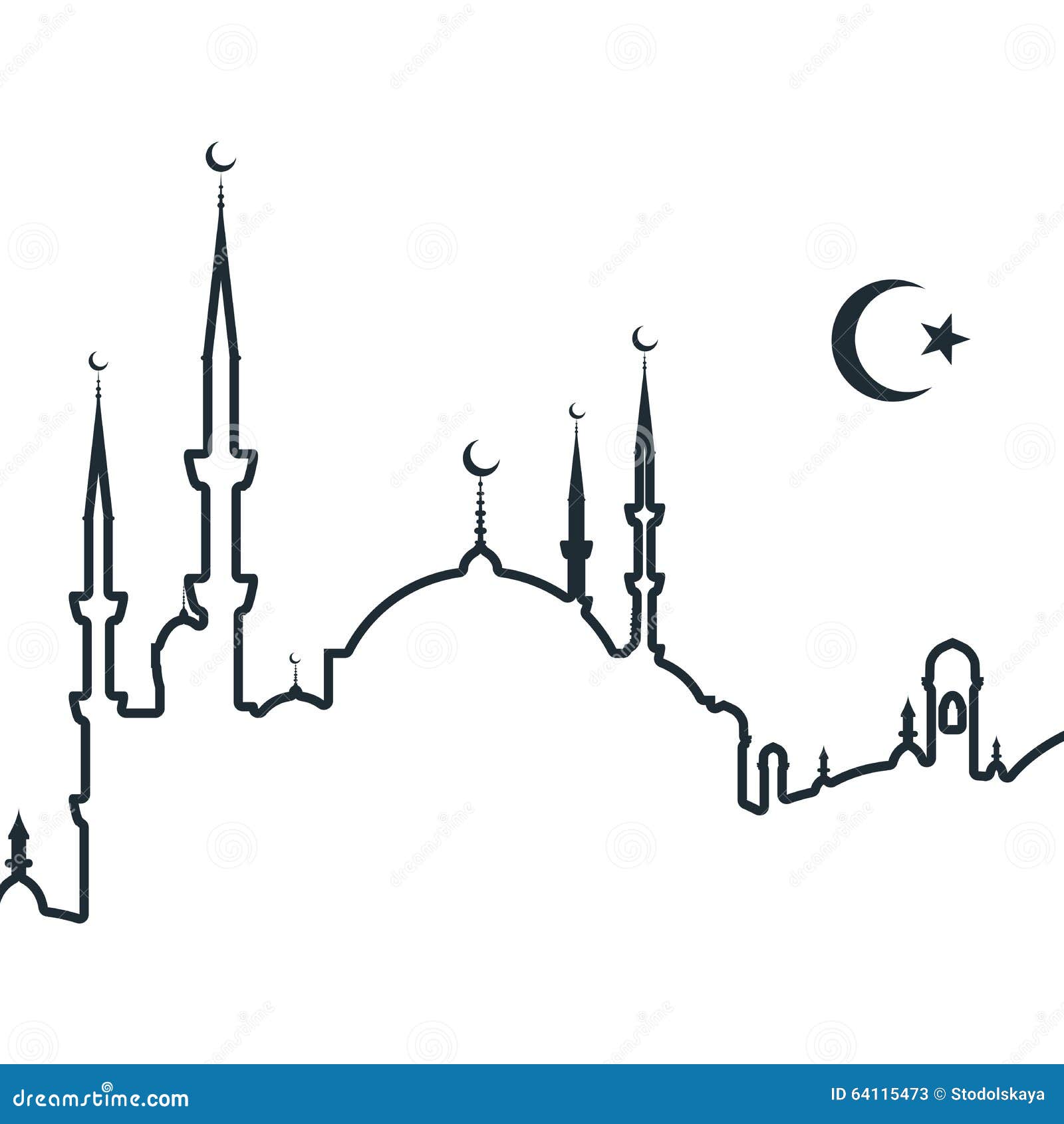 Silhouette Of Arabic City With Mosque Stock Vector Silhouette Of Arabic City With Mosque Stock Vector