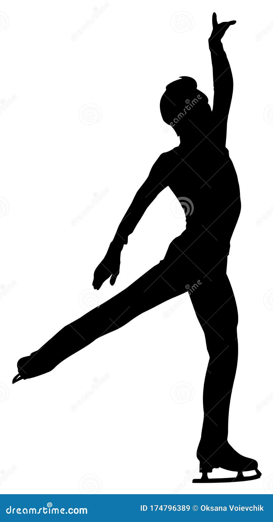 Silhouette of a Athlete Figure Skating Vector Stock Vector Illustration of background, jump