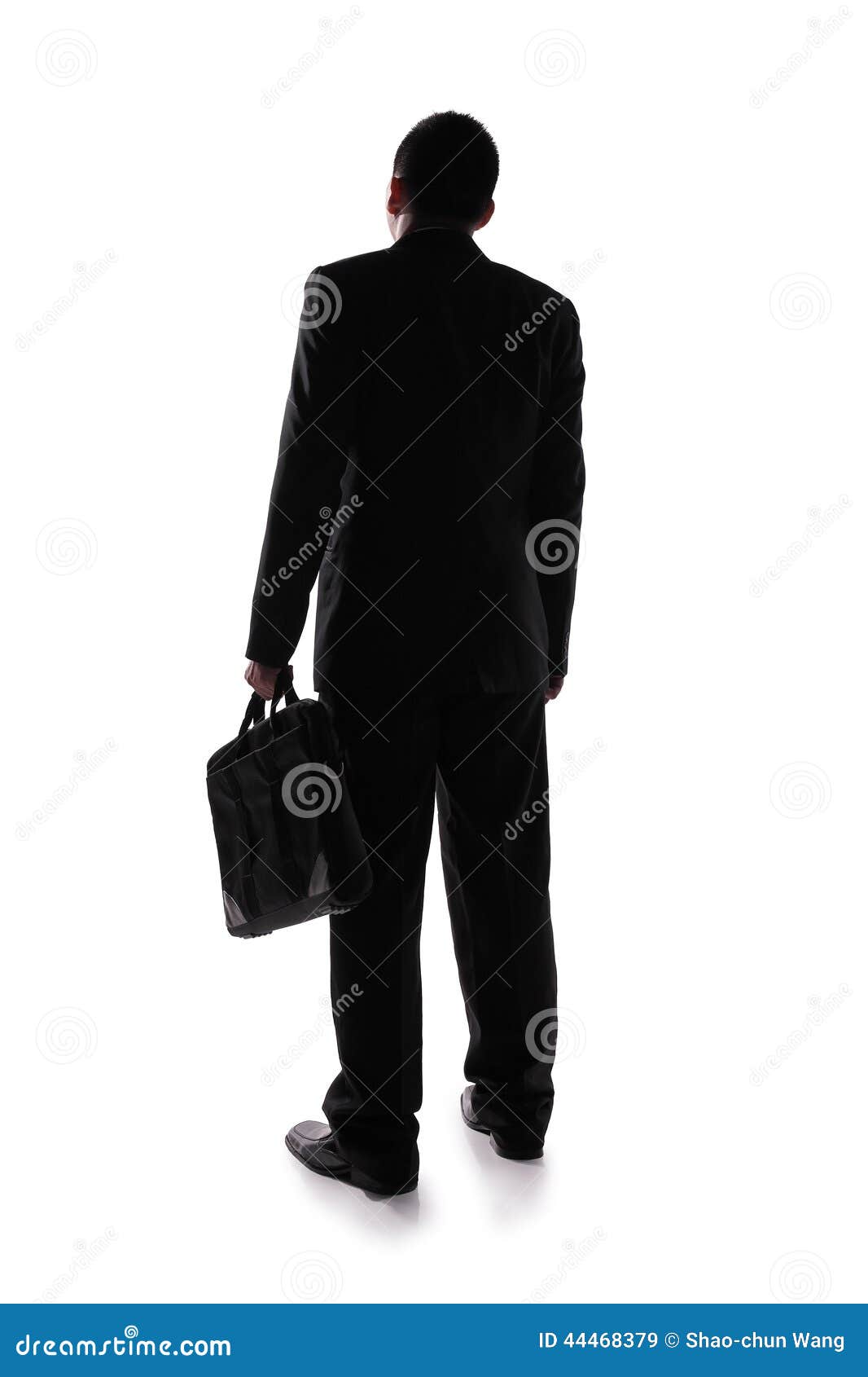 Silhouette Back View of Business Man Stock Image - Image of rear ...