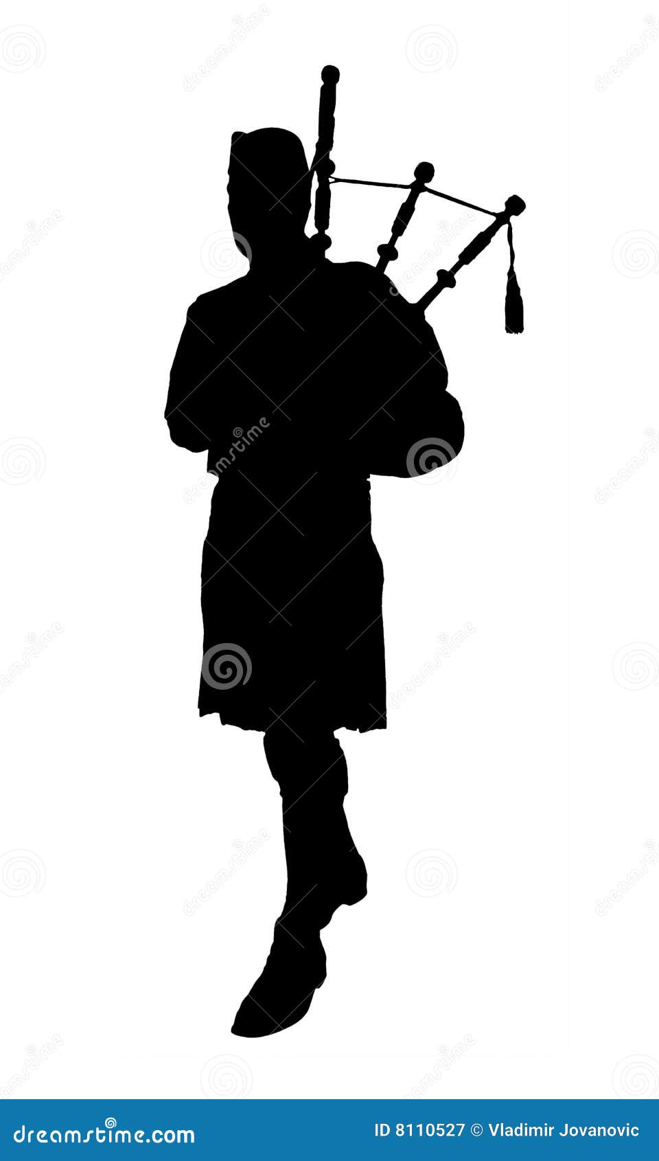 Silhouette of bagpiper stock illustration. Illustration of traditional