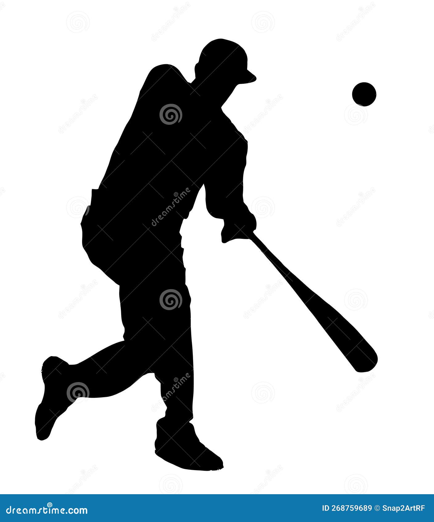 Silhouette of Baseball Batsman Hitting Ball, Originating Image from ...