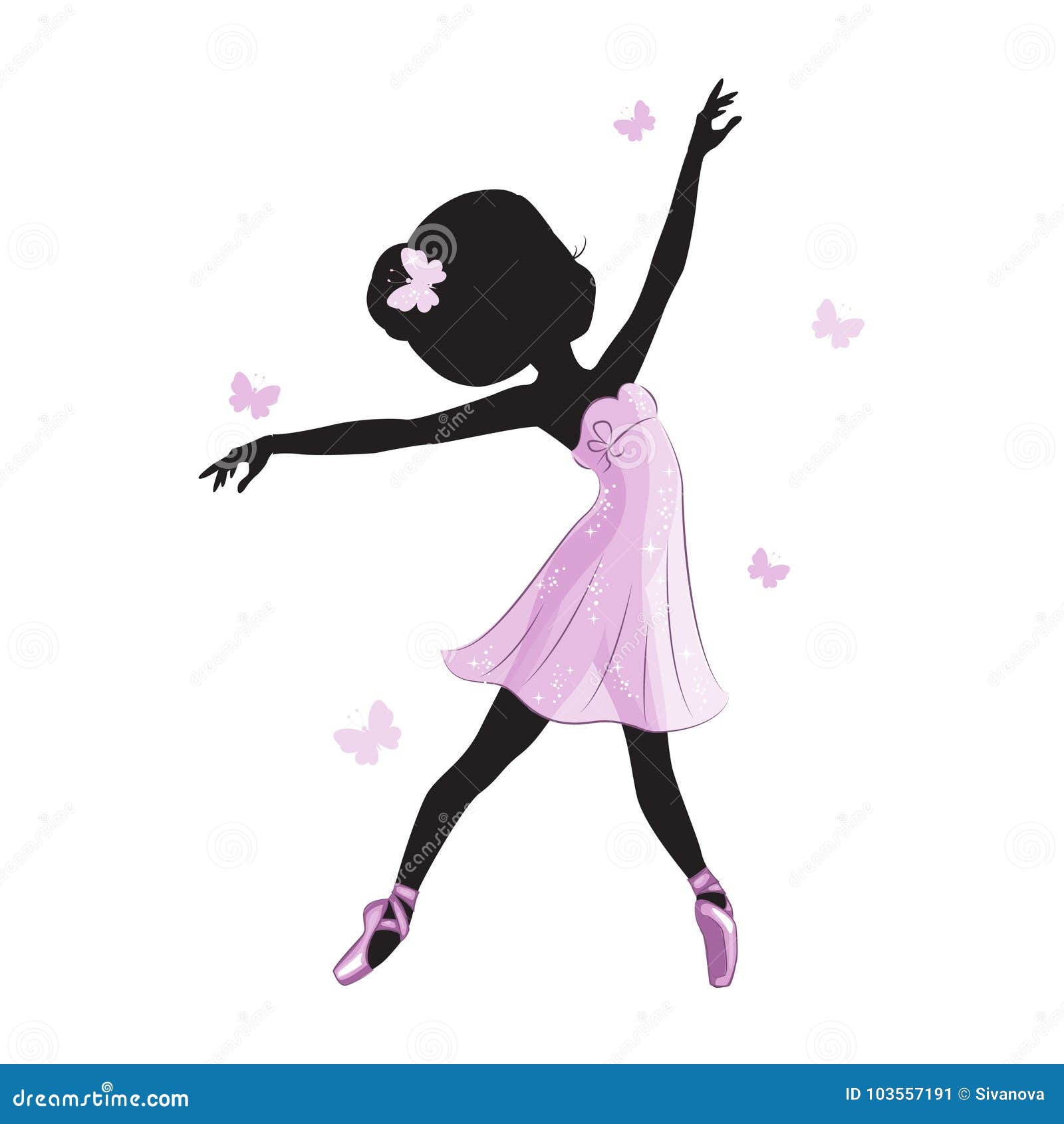 printable pink ballerina silhouette