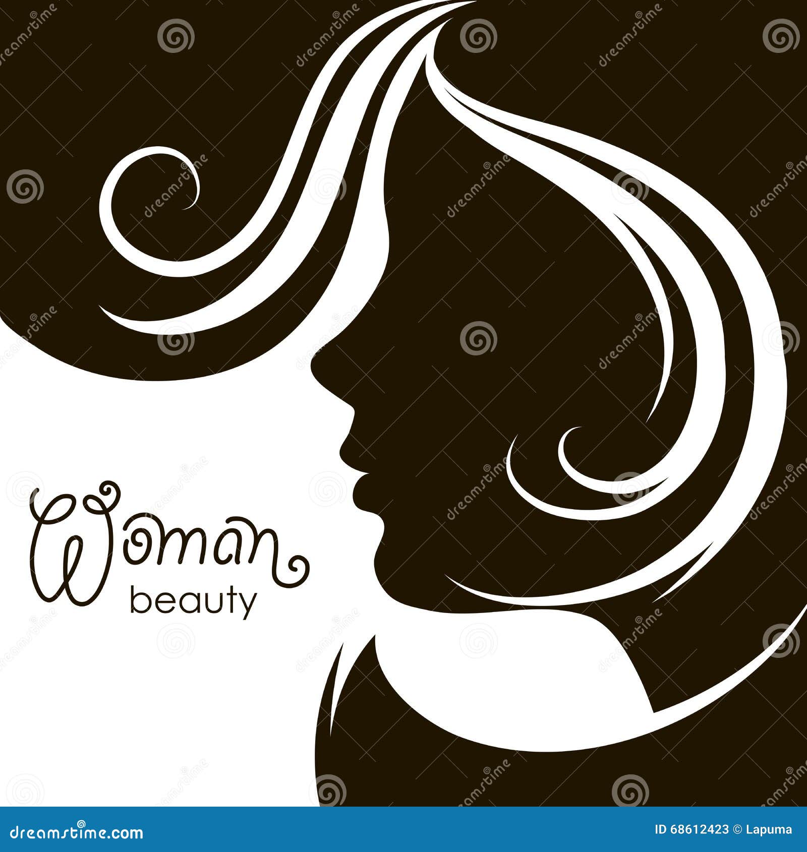 Silhouette of Beautiful Female Face Stock Vector - Illustration of