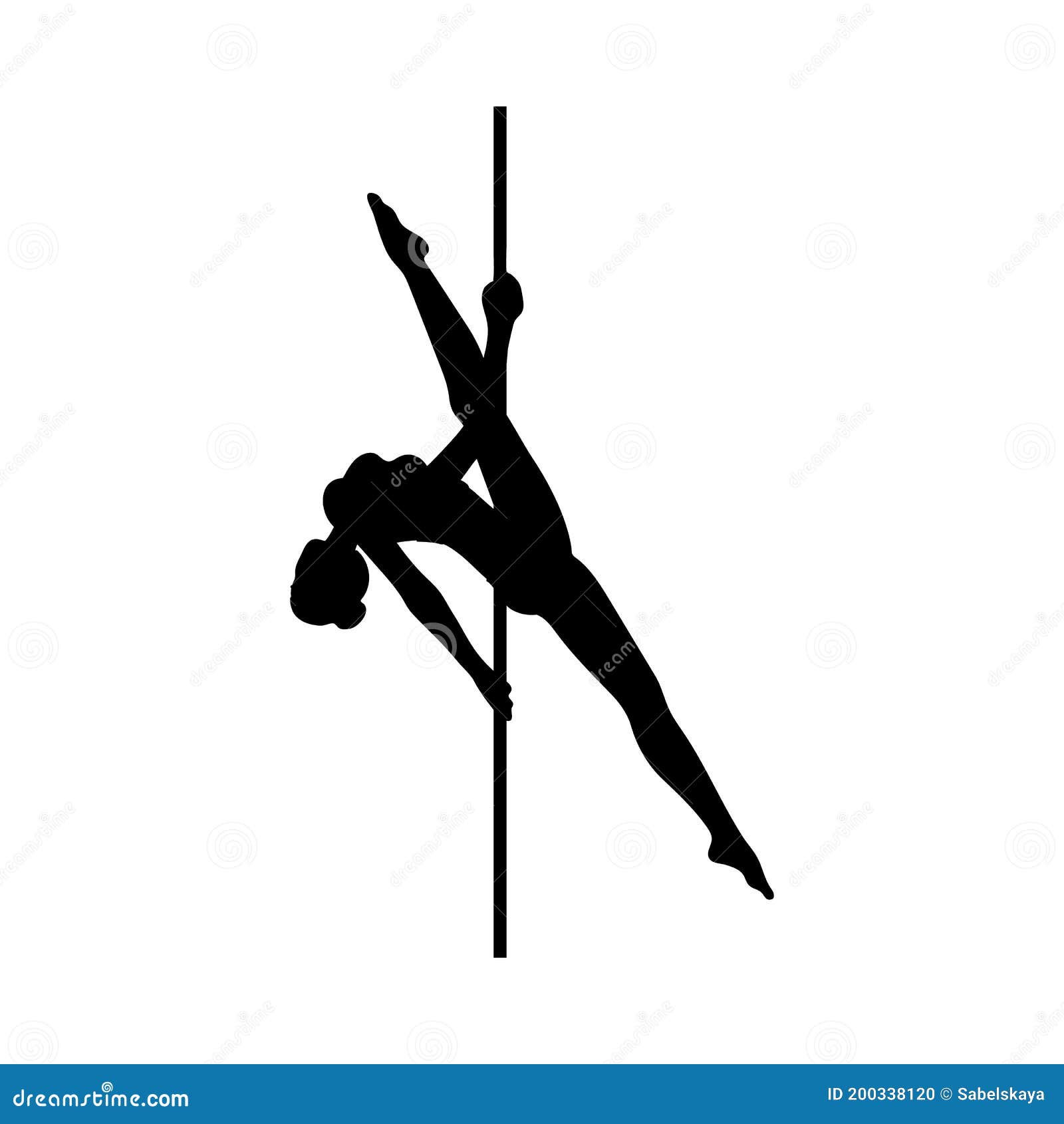 Girl in all black club pole dance