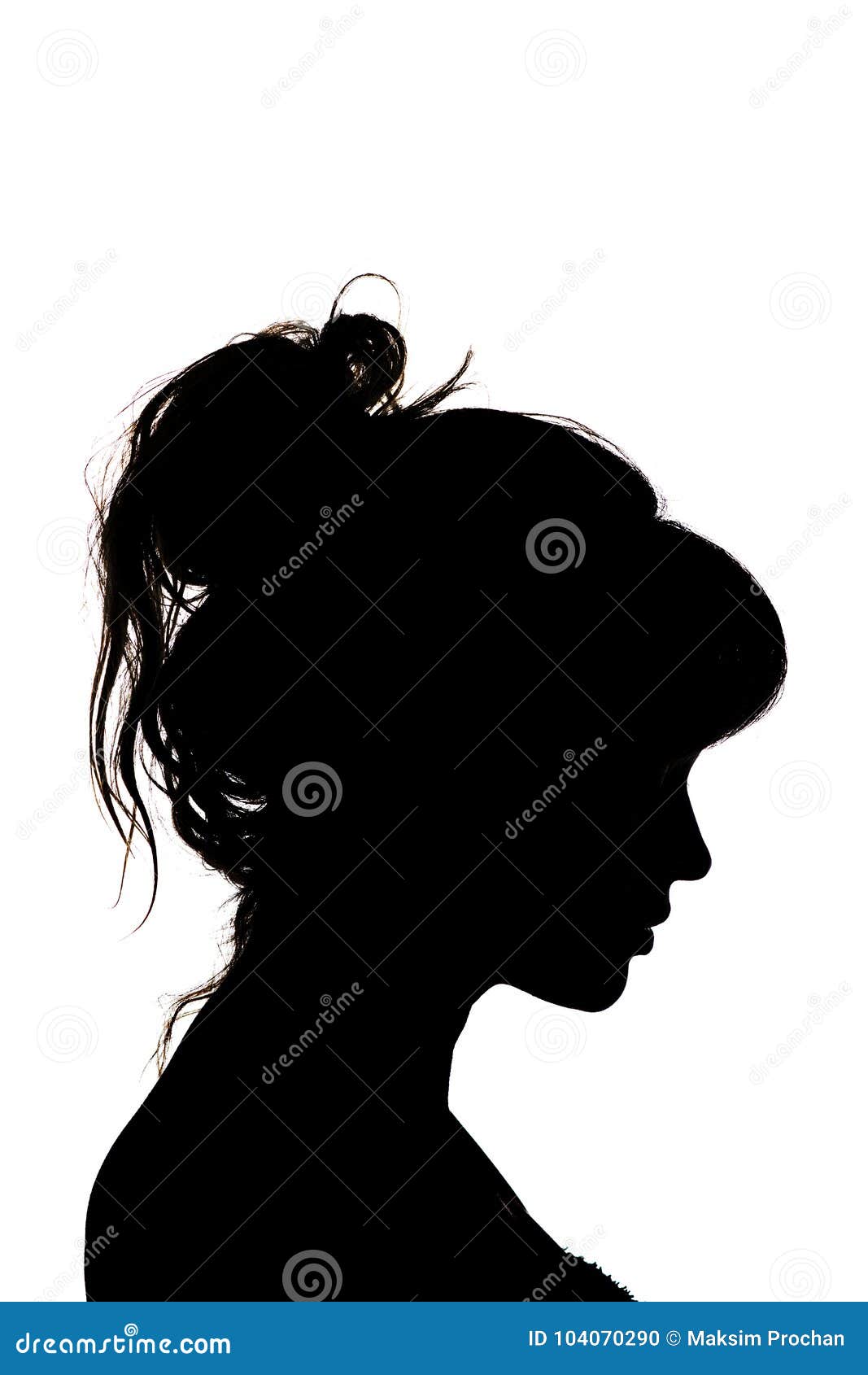 Silhouette of Beautiful Profile of Female Head Concept Beauty and Fashion  Stock Photo - Image of background, people: 104070290