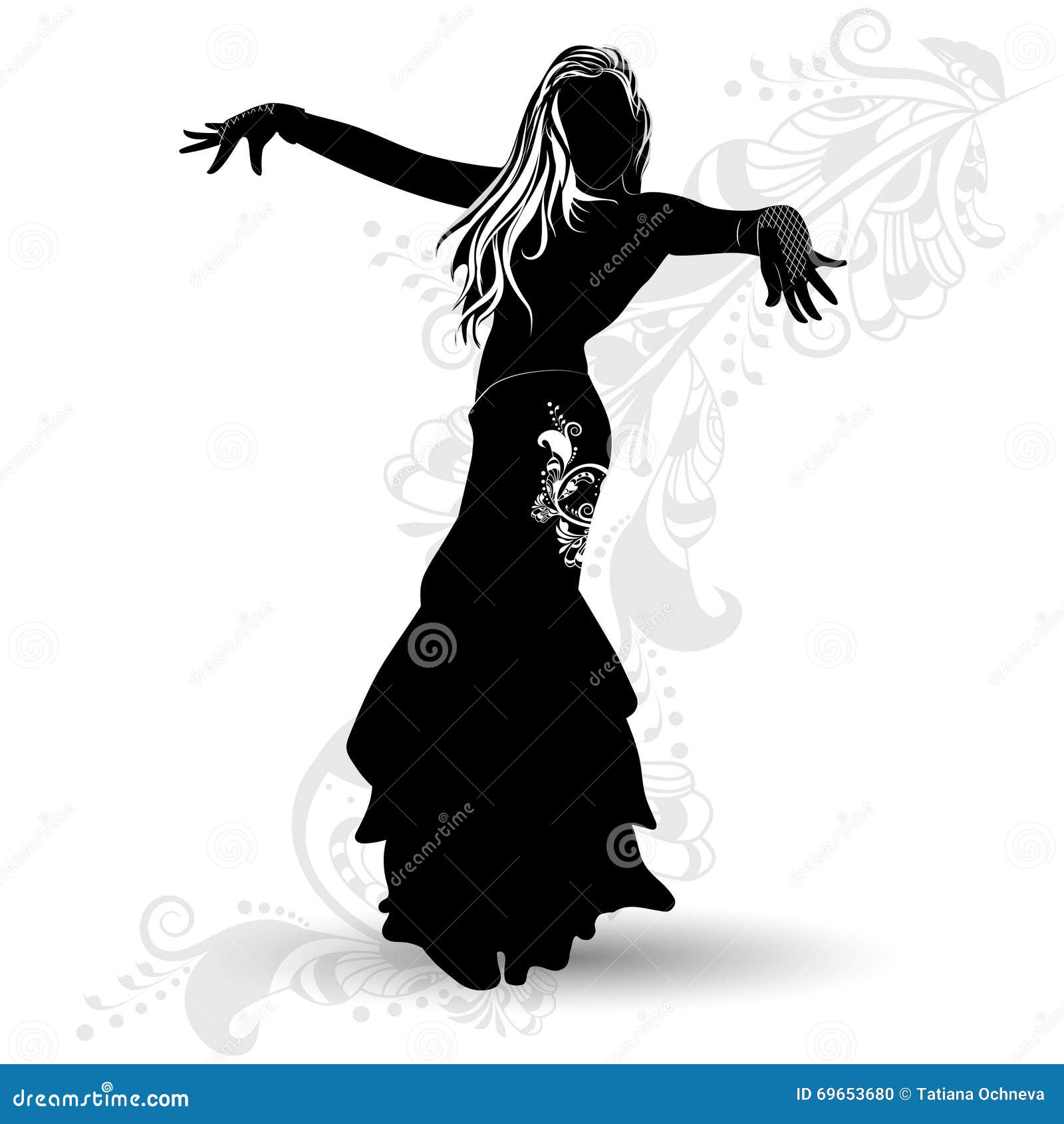 Belly Dancer Holding Skirt RoyaltyFree Stock Photography