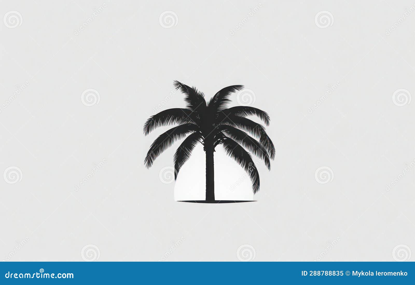 Silhouette of a Black Palm Tree on a Light Background Stock Illustration Illustration of