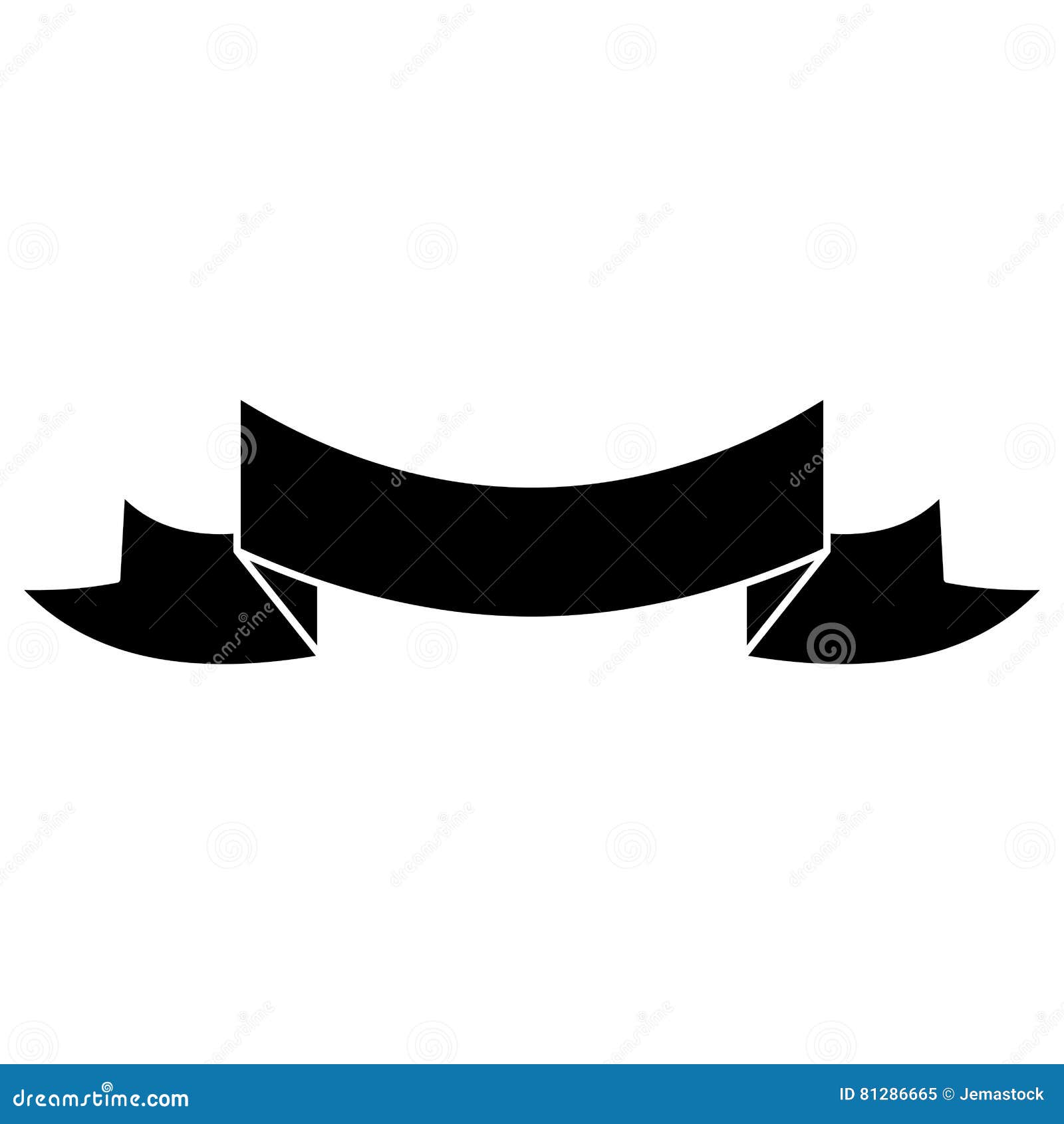 Silhouette Black Ribbon Banner Icon Stock Vector Illustration of ribbon, card 81286665