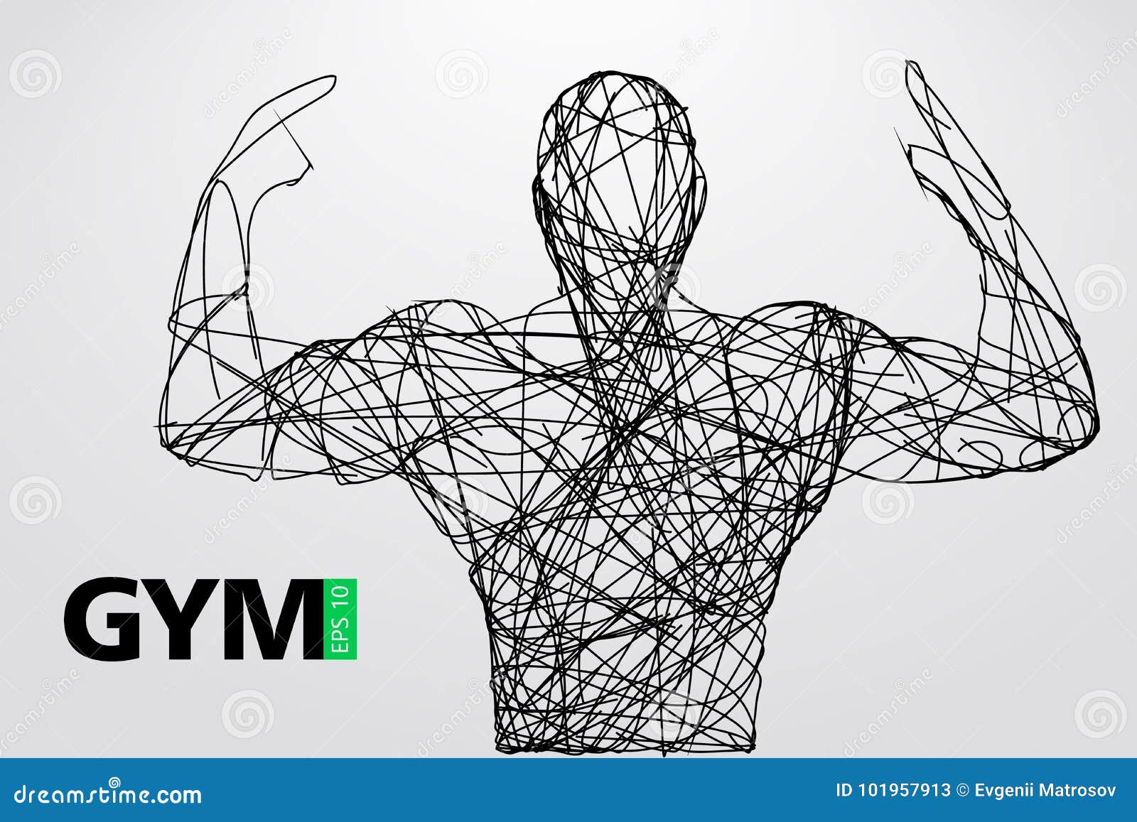 Silhouette Of A Bodybuilder Gym Logo Vector Vector Illustration