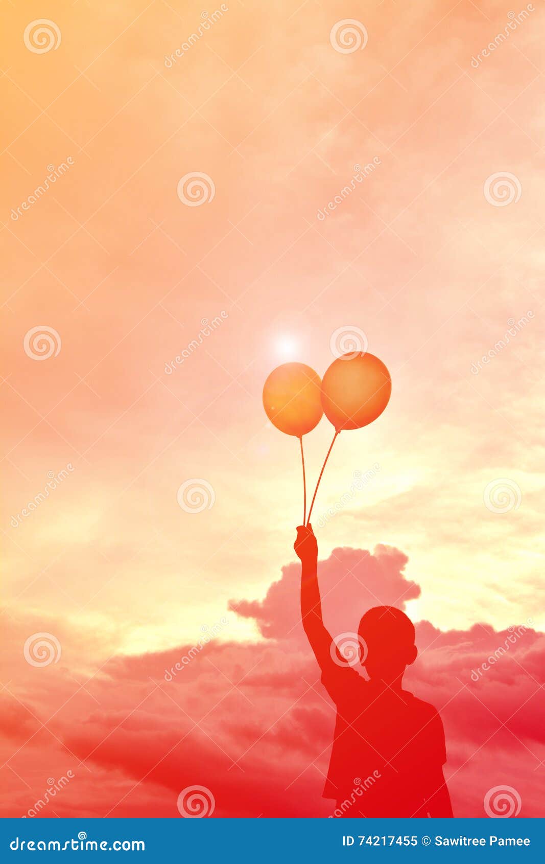 Boy Balloon Silhouette Stock Photos - 104 Images