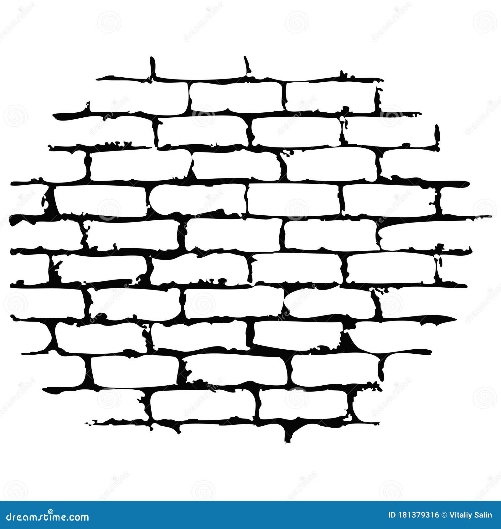 Silhouette of a Brick Wall, Bricks Texture. the Brickwork of the Old