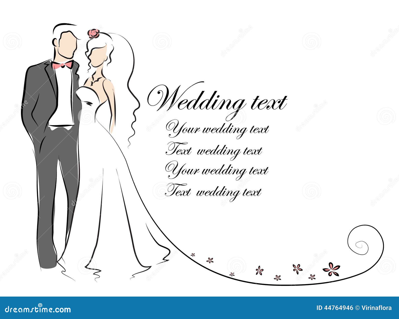 Silhouette Of Bride And Groom, Background Vector Stock Vector  Image 