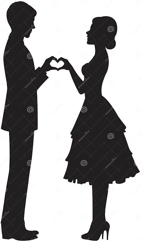 Silhouette of Bride and Groom Stock Vector - Illustration of ...