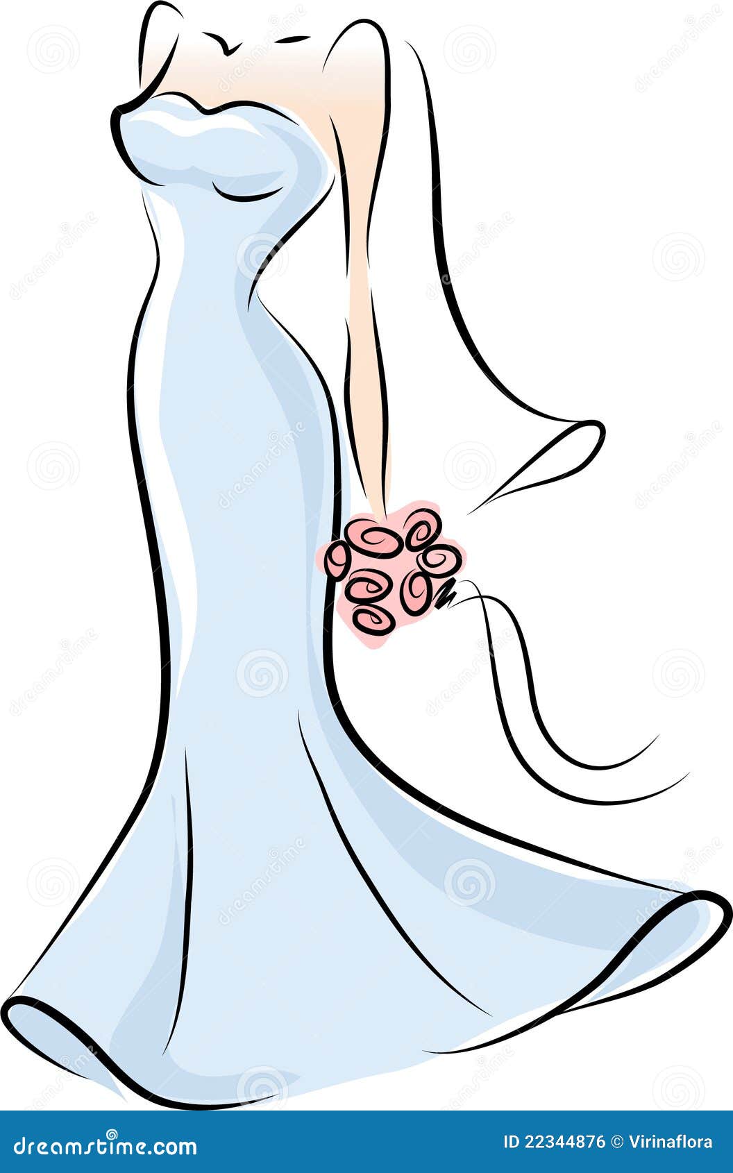 Download Silhouette Of A Bride In A Wedding Dress,vector Stock ...