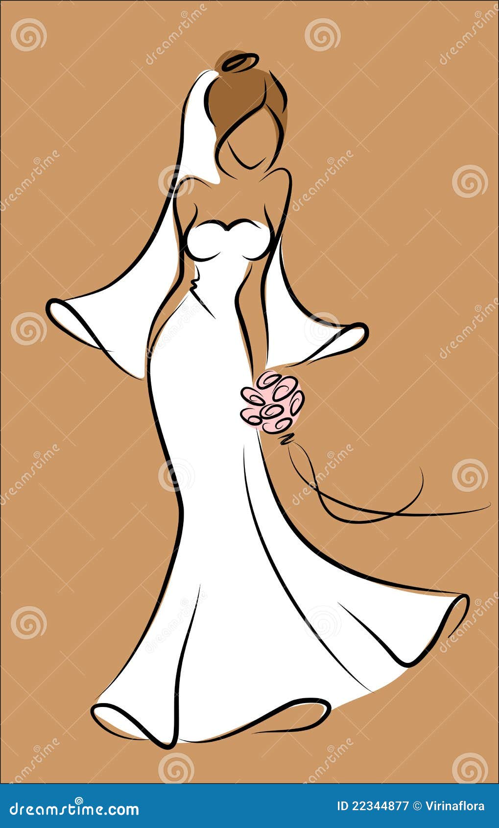 Download Silhouette Of A Bride In A Wedding Dress,vector Stock ...