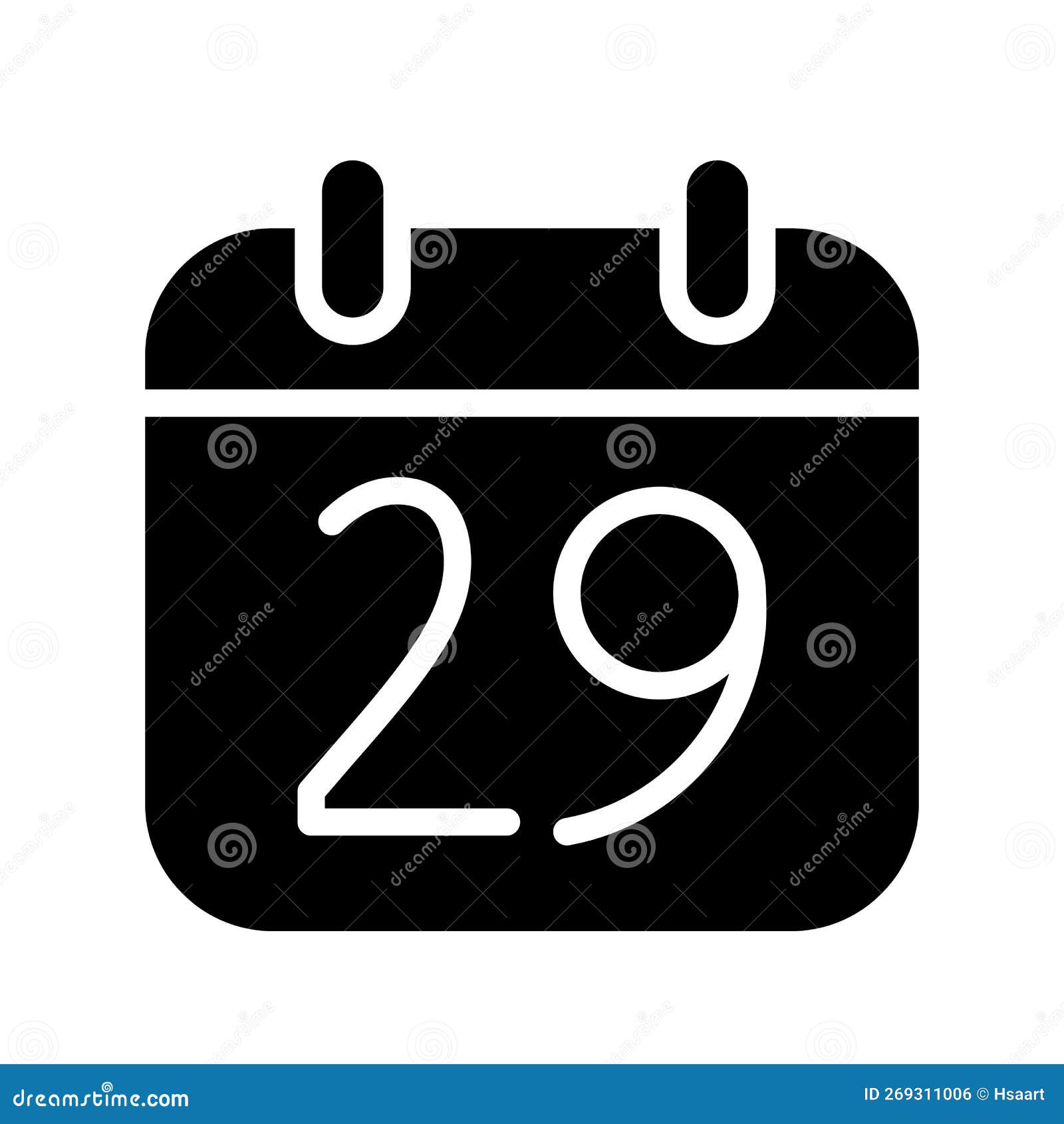 Silhouette Calendar 29 Dates Design Stock Vector - Illustration of