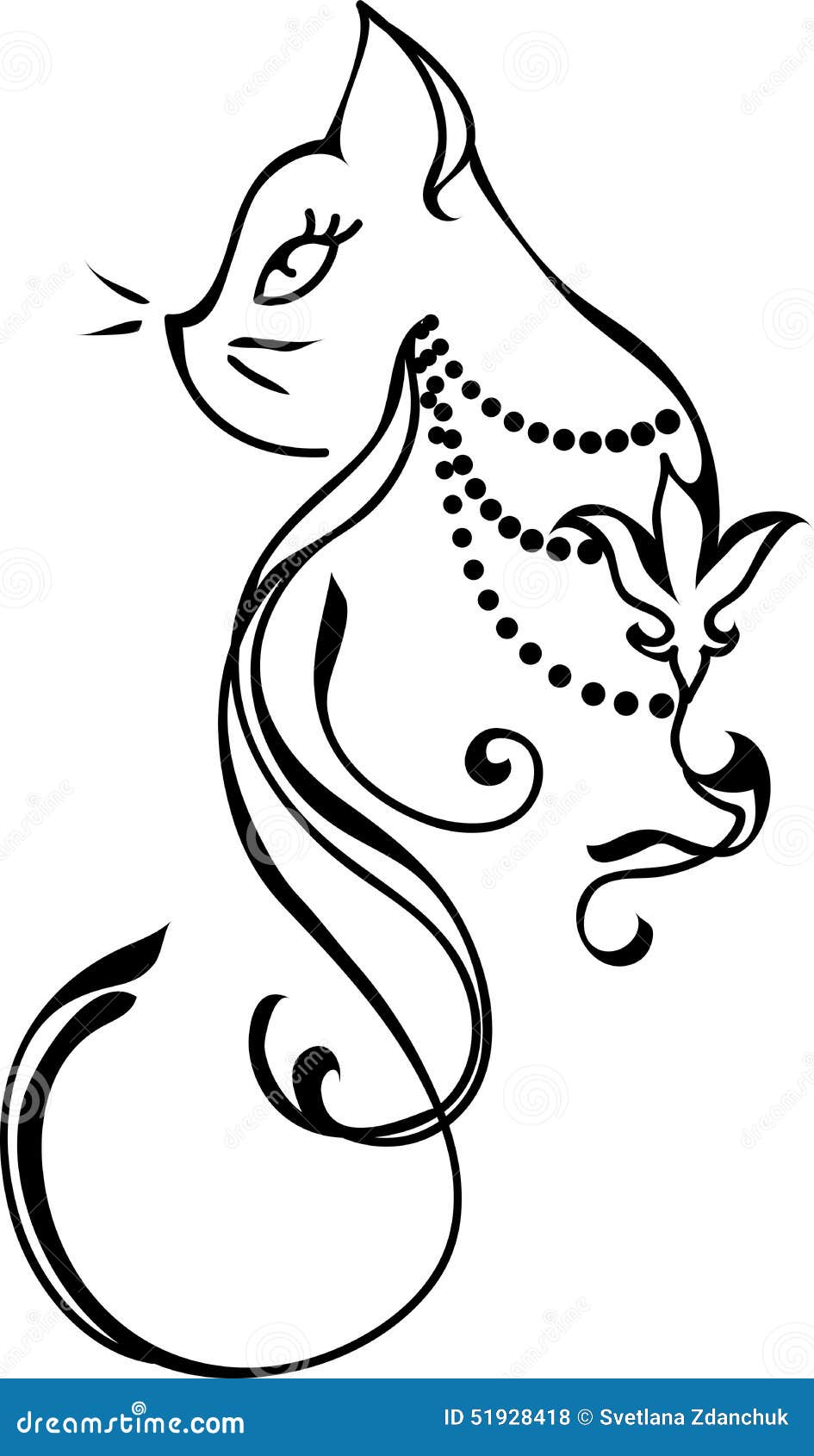 Tribal cats for tattoo - set Royalty Free Vector Image