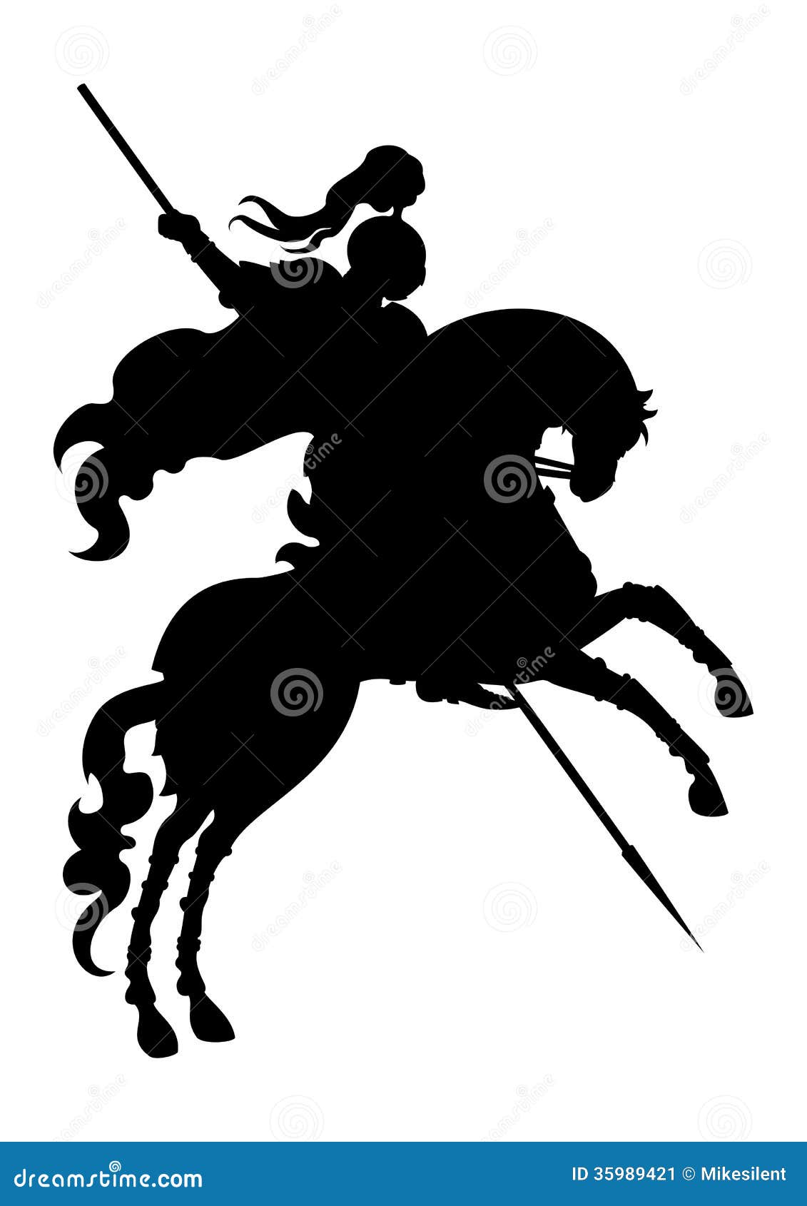 Download Silhouette Of Champion Knight On A Horse Stock Vector ...