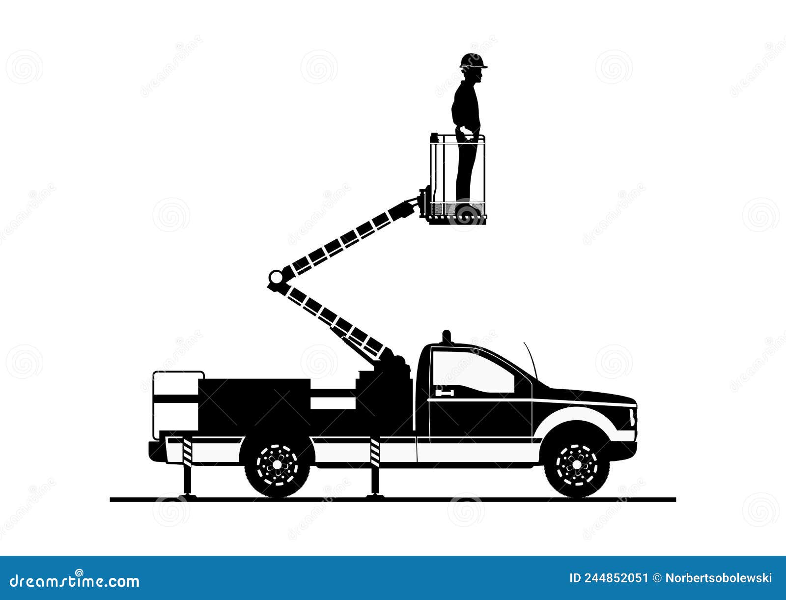 Cherry Picker Cartoon Vector 92538687