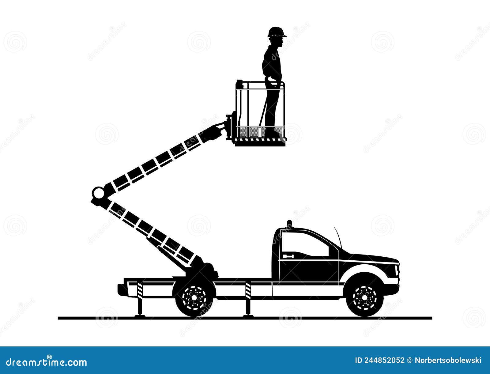 Cherry Picker Cartoon Vector 92538687