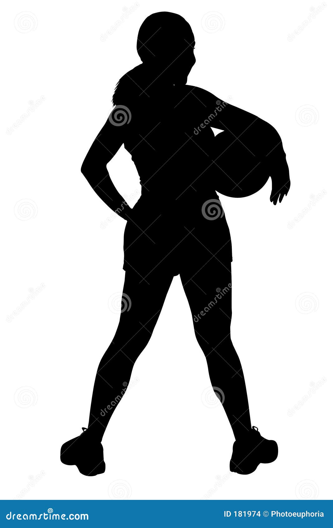 girl basketball player standing silhouette