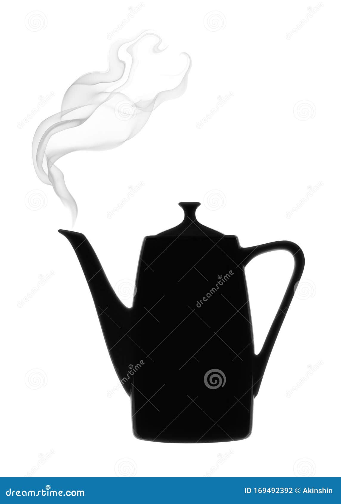 Download Silhouette Of Coffee Pot With Steam On A White Background ...