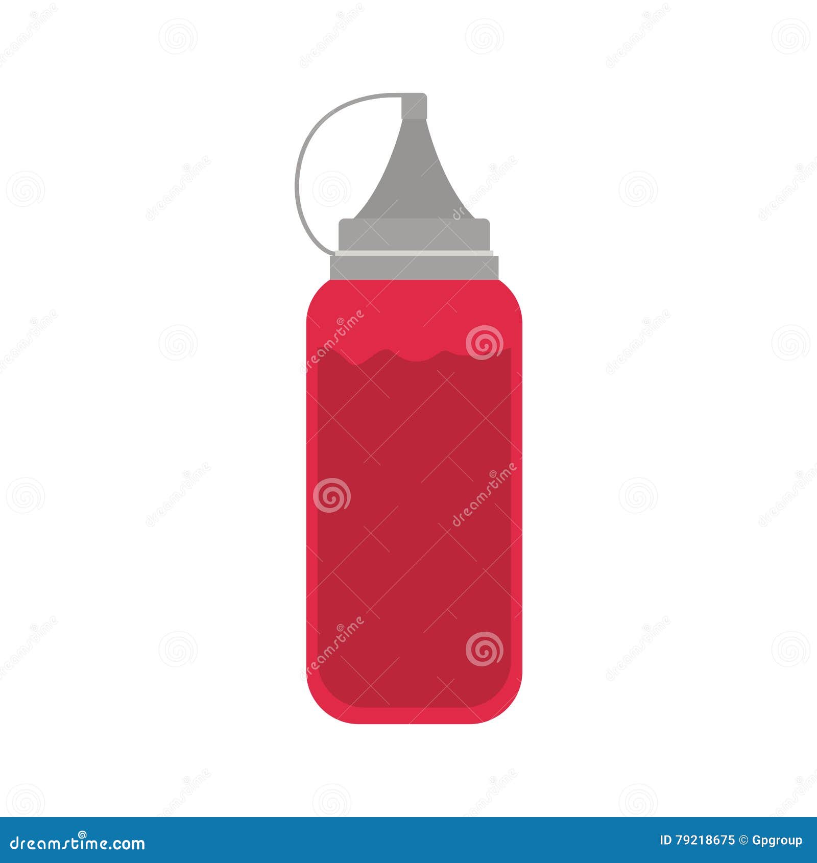 Silhouette Color with Bottle Ketchup Stock Vector Illustration of
