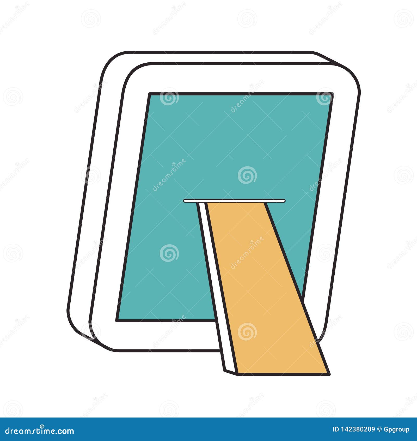 Silhouette Color Sections of Photo Frame Back Side Stock Vector