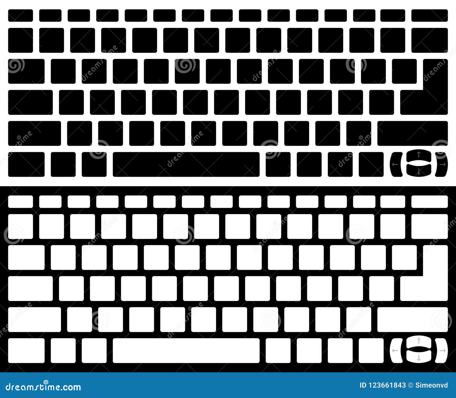 Silhouette Computer Keyboard Vector Isolated Black And White Version Silhouette Computer Keyboard Vector Isolated Black And White Version