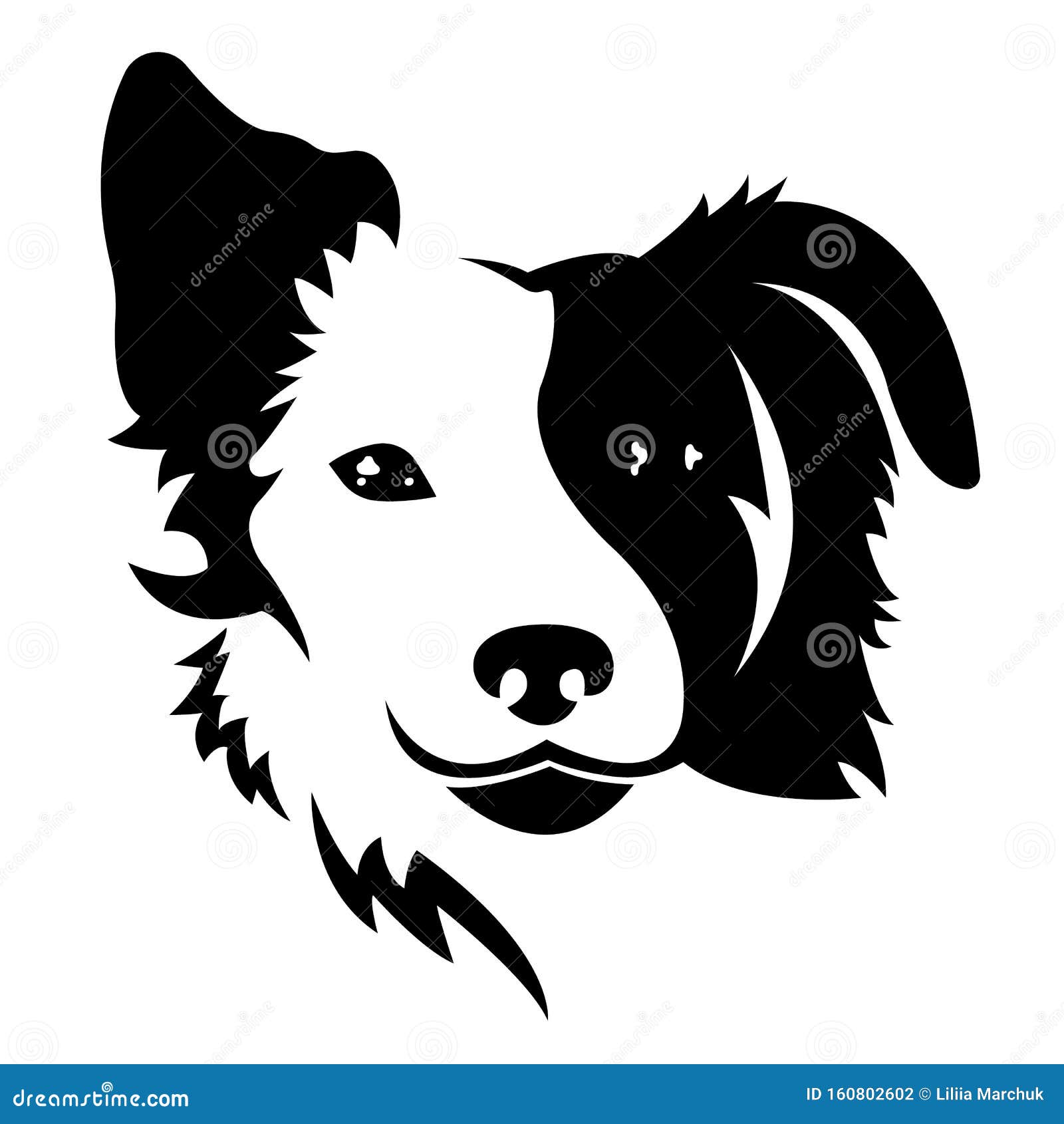Silhouette, Contour of the Skeleton of a Dog with a Fancy Black Muzzle.  Minimalism Tattoo Style Editorial Photography - Illustration of head,  animal: 218251997